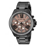 Michael Kors Wren Chronograph Gold Diamonds Dial Black Steel Strap Watch for Women - MK5879 Authentic Buy Shop Now