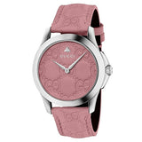 Gucci G Timeless Quartz Candy Pink Dial Pink Leather Strap Watch For Women - YA1264030 Authentic Buy Shop Now