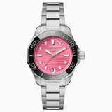 Tag Heuer Aquaracer Professional 300 Automatic Diamonds Pink Dial Silver Steel Strap Watch for Women - WBP231J.BA0618 Authentic Buy Shop Now