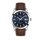 Tissot Gentleman Powermatic 80 Silicium Blue Dial Brown Leather Strap Watch For Men - T127.407.16.041.00 Authentic Buy Shop Now