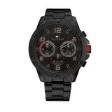 Tommy Hilfiger Blaze Chronograph Black Dial Black Steel Strap Watch For Men - 1792030 Authentic Buy Shop Now