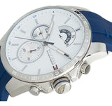 Tommy Hilfiger Decker Quartz White Dial Blue Rubber Strap Watch for Men - 1791349 Authentic Buy Shop Now
