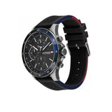 Tommy Hilfiger Bank Quartz Black Dial Black Rubber Strap Watch for Men - 1791724 Authentic Buy Shop Now
