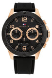 Tommy Hilfiger Blaze Multifunction Black Dial Black Rubber Strap Watch For Men - 1792028 Authentic Buy Shop Now