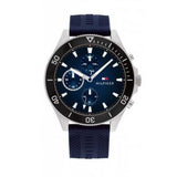 Tommy Hilfiger Larson Chronograph Blue Dial Blue Rubber Strap Watch For Men - 1791920 Authentic Buy Shop Now