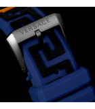 Versace Iconic Dominus Chronograph Blue Dial Blue Rubber Strap Watch For Men - VE6H00323 Authentic Buy Shop Now