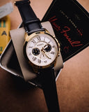 Fossil Grant Chronograph White Dial Black Leather Strap Watch for Men - FS5272 Authentic Buy Shop Now