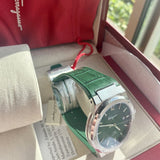 Salvatore Ferragamo F-80 Classic Green Dial Green Leather Strap Watch for Men - SFDT00519 Authentic Buy Shop Now