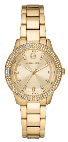 Michael Kors Tibby Pave Gold Dial Gold Steel Strap Watch for Women - MK1057 Authentic Buy Shop Now