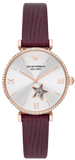 Emporio Armani Meccanico Automatic Silver Dial Burgundy Leather Strap Watch For Women - AR60044 Authentic Buy Shop Now