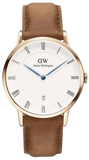 Daniel Wellington Dapper Durham White Dial Brown Leather Strap Watch For Men - DW00100115 Authentic Buy Shop Now