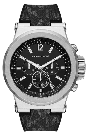 Michael Kors Dylan Chronograph Black Dial Black Rubber Strap Watch For Men - MK8903 Authentic Buy Shop Now