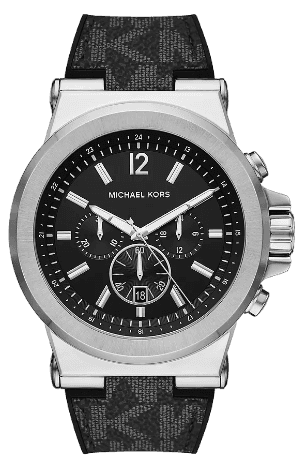 Michael Kors Dylan Chronograph Black Dial Black Rubber Strap Watch For Men - MK8903 Authentic Buy Shop Now