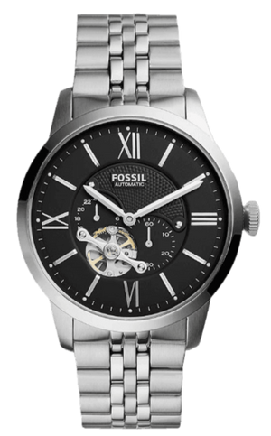 Fossil Townsman Black Dial Silver Steel Strap Watch for Men - ME3107 Authentic Buy Shop Now