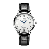IWC Portofino Automatic '150 Years' Edition Automatic White Dial Black Leather Strap Watch for Men - IW356519 Authentic Buy Shop Now