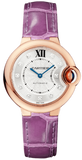 Cartier Ballon Bleu Diamonds White Dial Pink Leather Strap Watch for Women - WE902050 Authentic Buy Shop Now