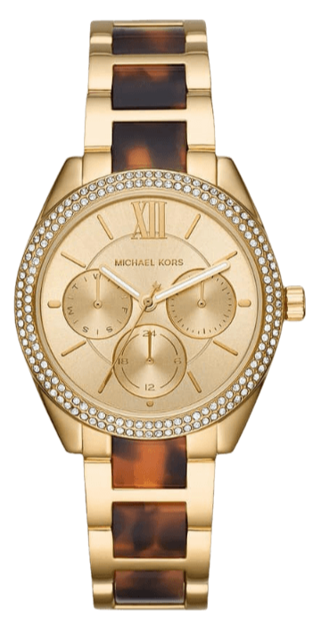 Michael Kors Janelle Chronograph Gold Dial Two Tone Steel Strap Watch For Women - MK7133 Authentic Buy Shop Now