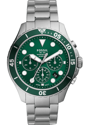 Fossil FB-03 Chronograph Green Dial Silver Steel Strap Watch for Men - FS5726 Authentic Buy Shop Now