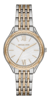 Michael Kors Mindy Three Hand White Dial Two Tone Steel Strap Watch For Women - MK7084 Authentic Buy Shop Now