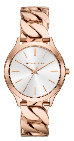 Michael Kors Runway Three-Hand Silver Dial Rose Gold Steel Strap Watch for Women - MK7473 Authentic Buy Shop Now