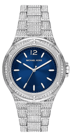 Michael Kors Lennox Three Hand Blue Dial Silver Steel Strap Watch For Women - MK6990 Authentic Buy Shop Now