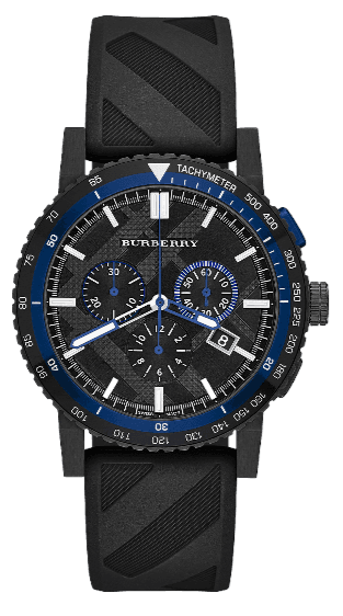 Burberry The City Chronograph Black Dial Black Rubber Strap Watch For Men - BU9806 Authentic Buy Shop Now