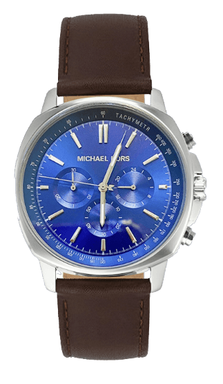 Michael Kors Sullivan Quartz Blue Dial Brown Leather Strap Watch For Men - MK8996 Authentic Buy Shop Now