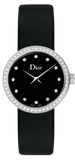 Dior La D De Dior Diamonds Black and Blue Dial Black Leather Strap Watch for Women - CD047111A004 0000 Authentic Buy Shop Now