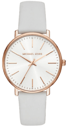 Michael Kors Pyper Quartz White Dial White Leather Strap Watch For Women - MK2800 Authentic Buy Shop Now