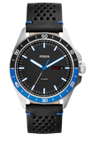 Fossil Sport 54 Day Date Black Dial Black Leather Strap Watch for Men - FS5321 Authentic Buy Shop Now