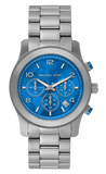 Michael Kors Runway Stop Hunger Blue Dial Silver Steel Strap Watch for Women - MK7427 Authentic Buy Shop Now