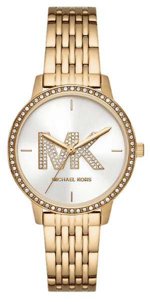 Michael Kors Three Hand Silver Dial Gold Steel Strap Watch for Women - MK1051 Authentic Buy Shop Now