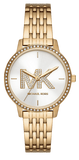 Michael Kors Three Hand Silver Dial Gold Steel Strap Watch for Women - MK1051 Authentic Buy Shop Now