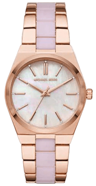 Michael Kors Channing Quartz Mother of Pearl Pink Dial Two Tone Steel Strap Watch For Women - MK6652 Authentic Buy Shop Now