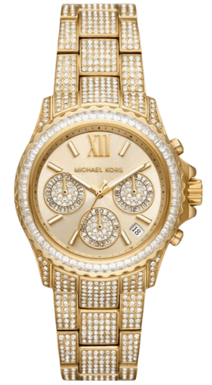 Michael Kors Everest Chronograph Crystals Gold Dial Gold Steel Strap Watch For Women - MK7254 Authentic Buy Shop Now