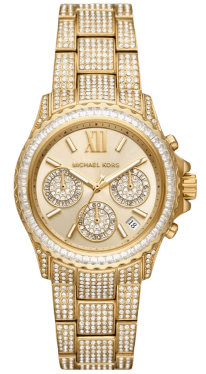 Michael Kors Everest Chronograph Crystals Gold Dial Gold Steel Strap Watch For Women - MK7254 Authentic Buy Shop Now