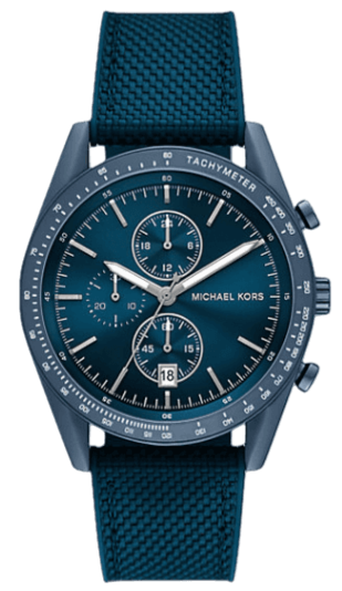 Michael Kors Accelerator Chronograph Blue Dial Blue Nylon Strap Watch for Men - MK9142 Authentic Buy Shop Now