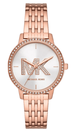 Michael Kors Melissa Quartz Silver Dial Rose Gold Steel Strap Watch for Women - MK1052 Authentic Buy Shop Now