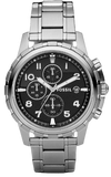 Fossil Dean Chronograph Black Dial Silver Steel Strap Watch for Men - FS4542 Authentic Buy Shop Now