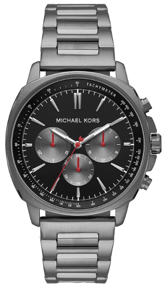 Michael Kors Sullivan Chronograph Black Dial Grey Steel Strap Watch For Men - MK8970 Authentic Buy Shop Now