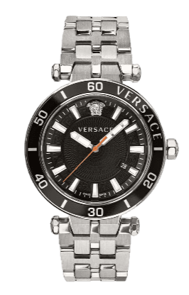 Versace Greca Sport Quartz Black Dial Silver Steel Strap Watch For Men - VEZ300321 Authentic Buy Shop Now