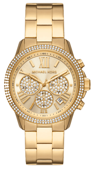 Michael Kors Bryn Pavé Quartz Gold Dial Gold Steel Strap Watch For Women - MK7199 Authentic Buy Shop Now
