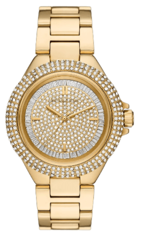 Michael Kors Camille Three-Hand Crystals Gold Dial Gold Steel Strap Watch for Women - MK1067 Authentic Buy Shop Now