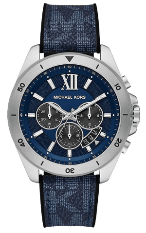 Michael Kors Brecken Chronograph Blue Dial Blue Rubber Strap Watch For Men - MK8923 Authentic Buy Shop Now