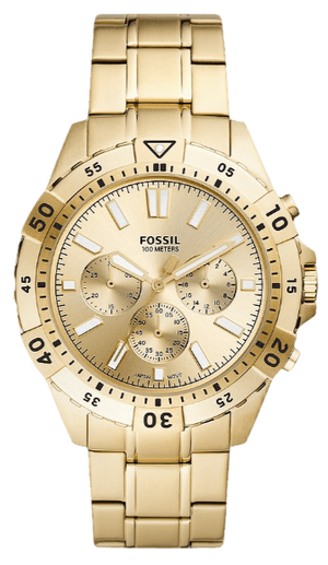 Fossil Garrett Chronograph Gold Dial Gold Steel Strap Watch for Men - FS5772 Authentic Buy Shop Now