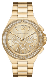 Michael Kors Lennox Chronograph Gold Dial Gold Steel Strap Watch For Men - MK8989 Authentic Buy Shop Now