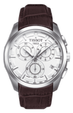 Tissot Couturier Chronograph White Dial Brown Leather Strap Watch For Men - T035.617.16.031.00 Authentic Buy Shop Now