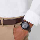 Tommy Hilfiger Denim Black Dial Brown Leather Strap Watch for Men - 1791478 Authentic Buy Shop Now