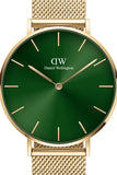 Daniel Wellington Petite Emerald Green Dial Gold Mesh Strap Watch For Women - DW00100481 Authentic Buy Shop Now