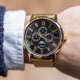 Guess Delancy Black Dial Gold Mesh Bracelet Watch for Men - W0871G2 Authentic Buy Shop Now